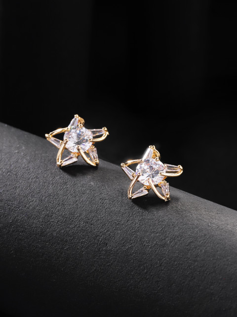 

Carlton London Gold-Plated Star-Shaped CZ-Studs