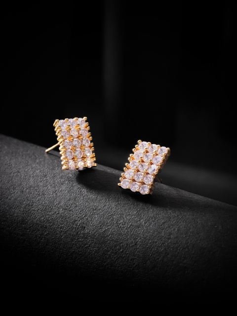 

Carlton London Gold-Plated Geometric CZ-Studs