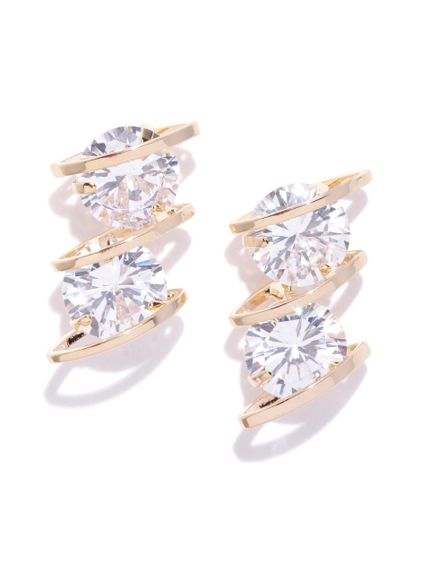 

Carlton London Gold-Plated CZ Studded Drop Earrings