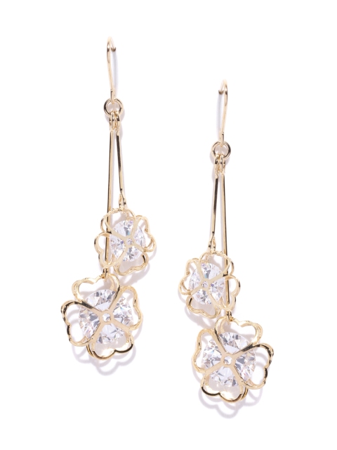 

Carlton London Gold-Plated CZ Studded Floral Drop Earrings