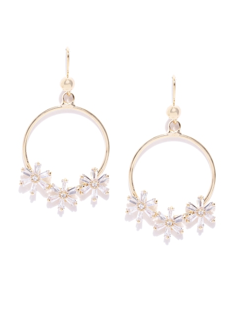

Carlton London Gold-Plated CZ Studded Circular Drop Earrings