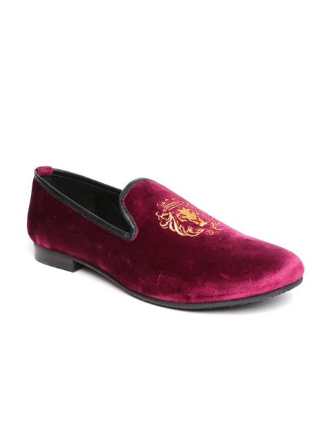 

BARESKIN Men Maroon Velvet Casual Shoes
