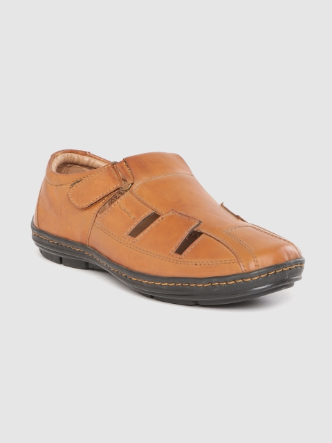 Men Tan Brown Solid Shoe-Style Sandals