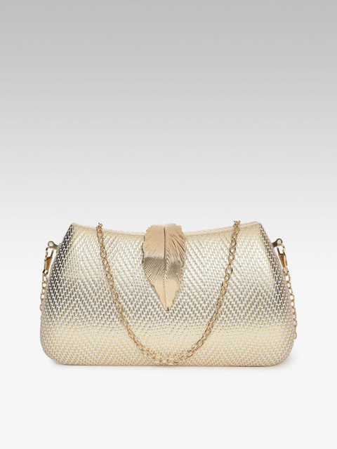 

20Dresses Gold-Toned & White Textured Box Clutch