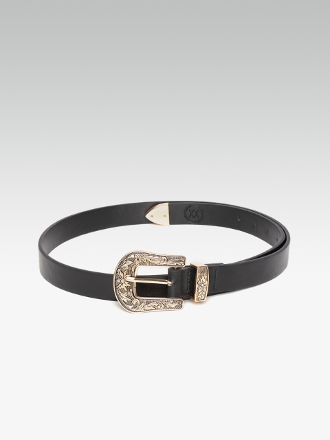 

20Dresses Women Black Solid Slim Belt