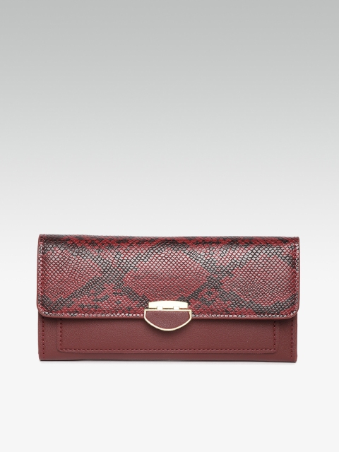 

20Dresses Women Burgundy Snakeskin Textured Envelope Wallet