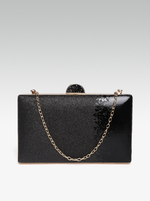 

20Dresses Black Shimmer With Printed Detail Box Clutch