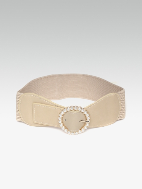 

20Dresses Women Beige Solid Wide Belt