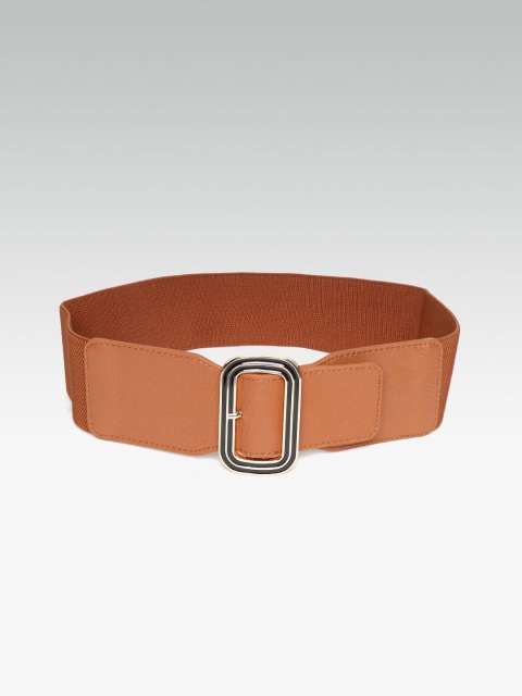 

20Dresses Women Brown Textured Stretchable Wide Belt