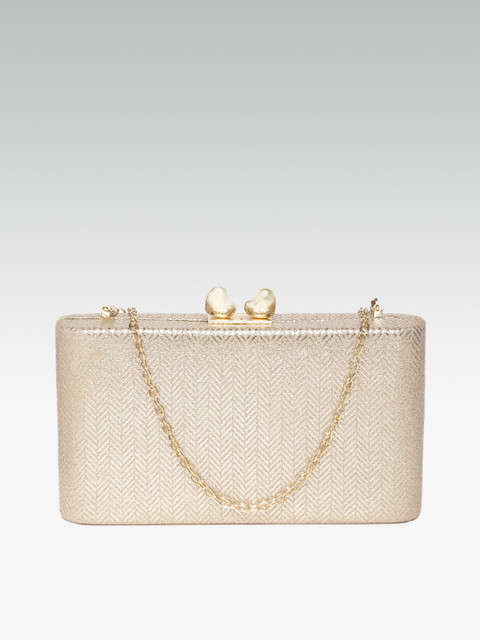 

20Dresses Gold-Toned Printed Box Clutch