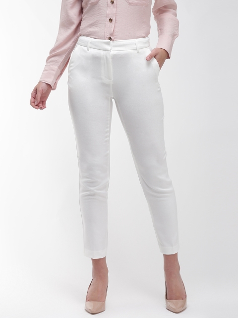 

Marks & Spencer Women White Slim Fit Solid Formal Trousers