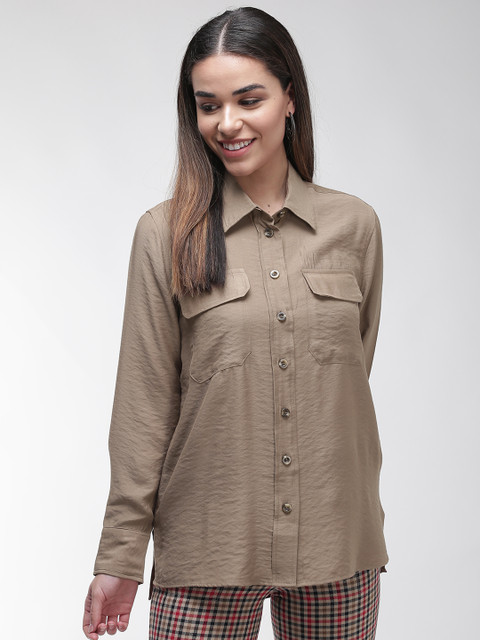 

Marks & Spencer Women Brown Solid Casual Shirt
