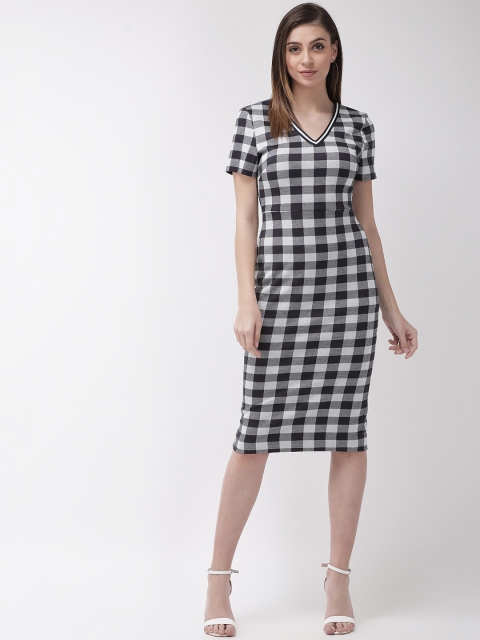 

Marks & Spencer Women Navy Blue & White Checked Sheath Dress