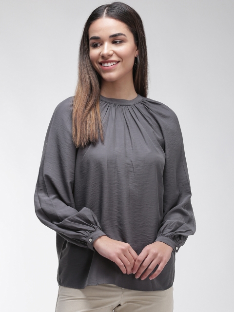 

Marks & Spencer Women Charcoal Grey Solid Top