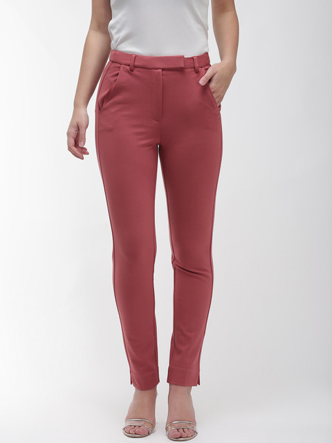 

Marks & Spencer Women Rust Red The Mia Slim Fit Solid Cigarette Trousers