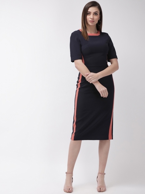 

Marks & Spencer Women Navy Blue Solid Sheath Dress