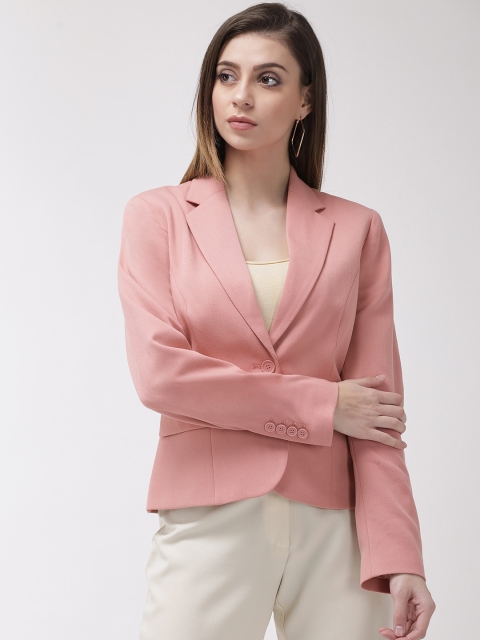 

Marks & Spencer Women Pink Tailored Fit Solid Casual Blazer