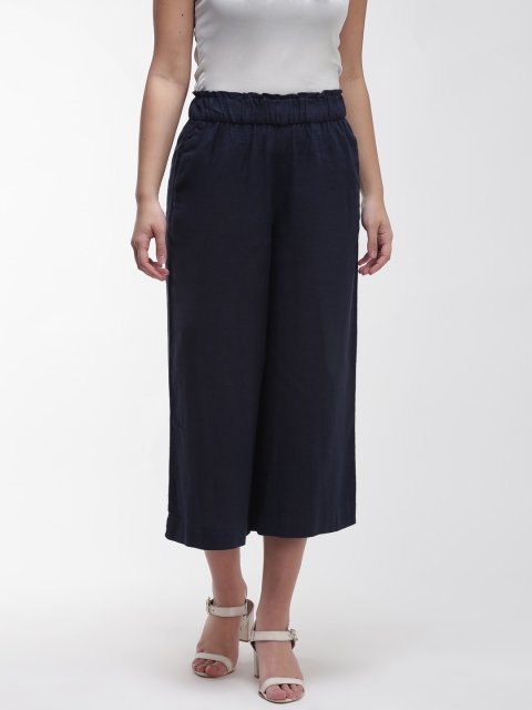 

Marks & Spencer Women Navy Blue Regular Fit Solid Culottes