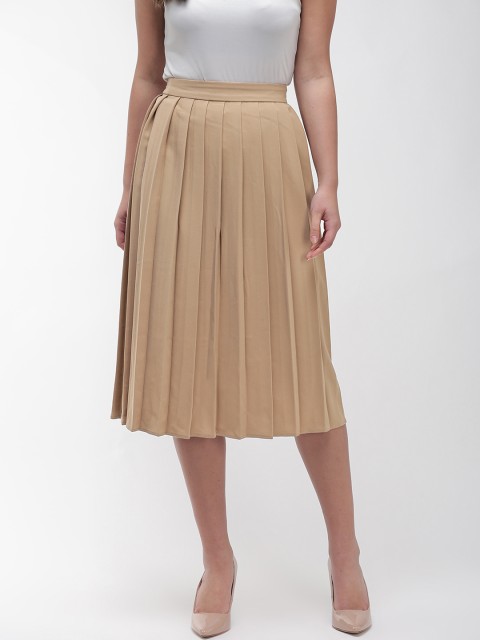 

Marks & Spencer Beige Accordion Pleated A-Line Skirt