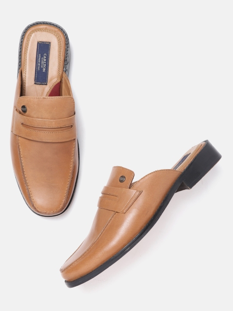 

Carlton London Men Tan Brown Solid Mules