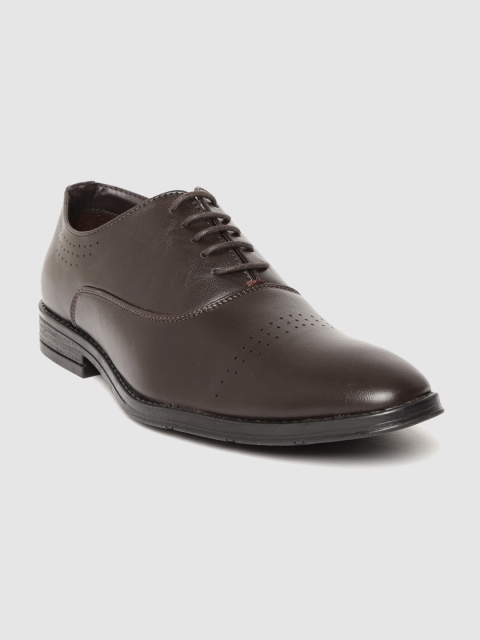 

INVICTUS Men Coffee Brown Perforated Formal Oxfords