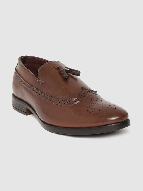 

INVICTUS Men Brown Perforated Formal Slip-Ons
