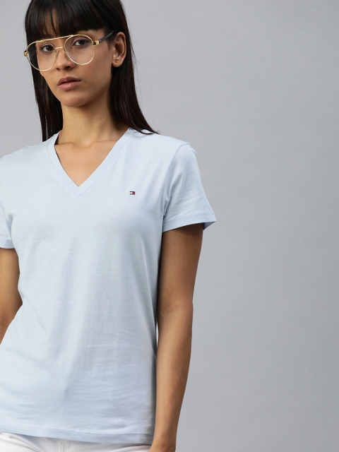 

Tommy Hilfiger Women Blue Solid Round Neck T-shirt