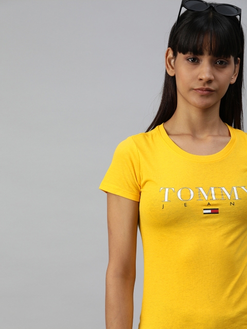 

Tommy Hilfiger Women Yellow Printed Round Neck T-shirt