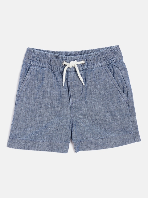 

GAP Boys Navy Blue Solid Regular Fit Chambray Shorts