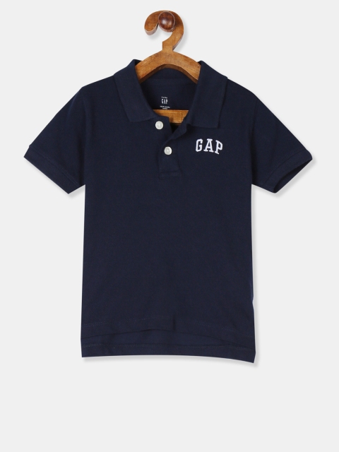 

GAP Boys Navy Blue Solid Polo Collar T-shirt