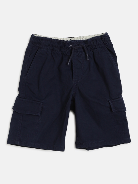 

GAP Boys Navy Solid Cargo Shorts, Navy blue