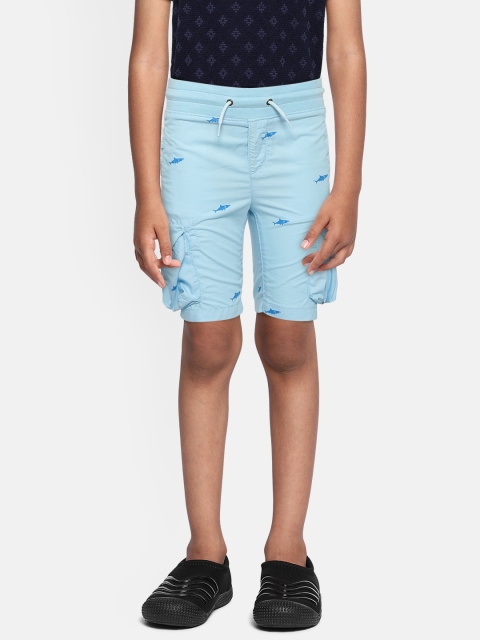 

GAP Boys Blue Printed Regular Fit Cargo Shorts