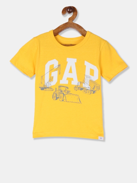 

GAP Boys Yellow Printed Round Neck T-shirt