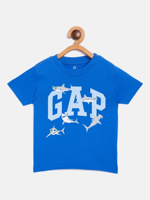

GAP Boys Blue Printed Round Neck T-shirt