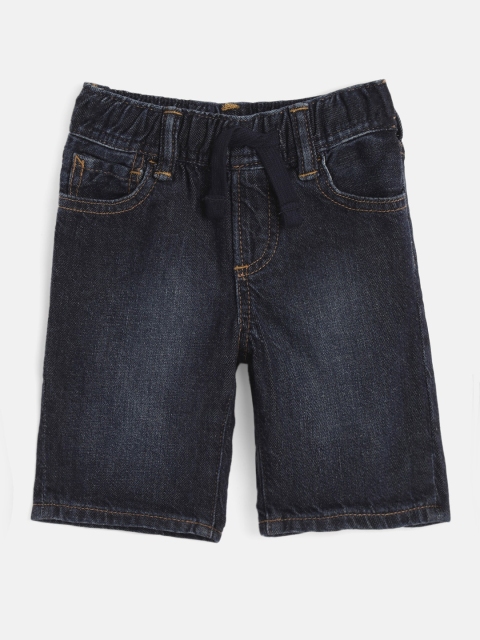 

GAP Boys Navy Blue Washed Regular Fit Pure Cotton Denim Shorts