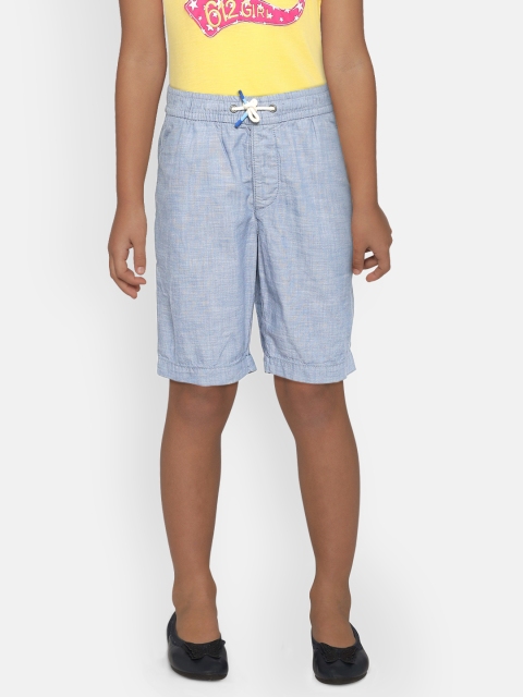 

GAP Boys Blue Solid Regular Fit Chambray Shorts