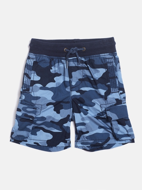 

GAP Boys Blue Camouflage Print Regular Fit Cargo Shorts