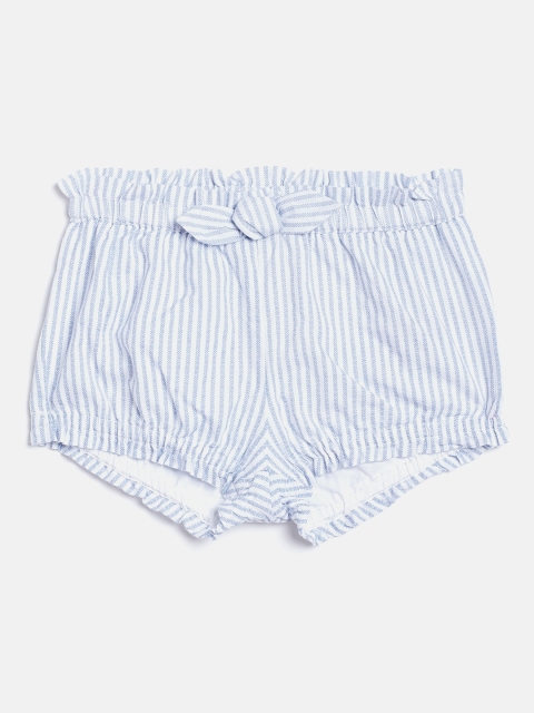 

GAP Girls Blue & White Striped Regular Fit Shorts