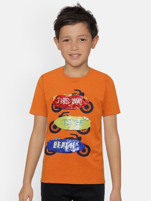

GAP Boys Orange Flippy Sequin Graphic T-shirt