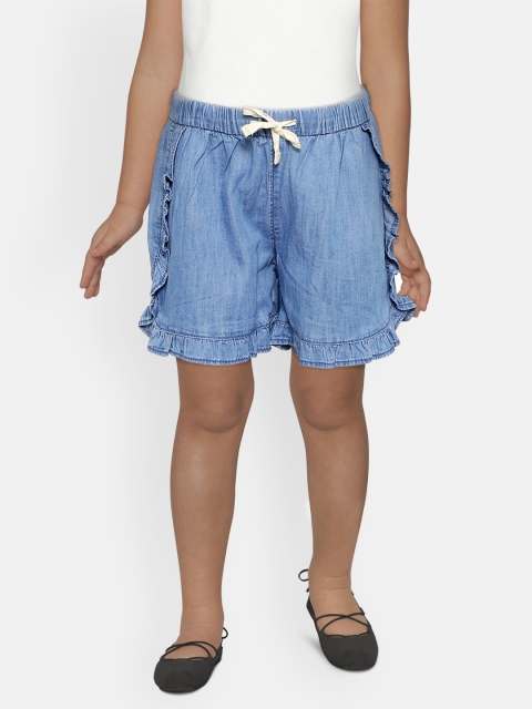 

GAP Girls Ruffle Denim Pull-On Shorts, Blue