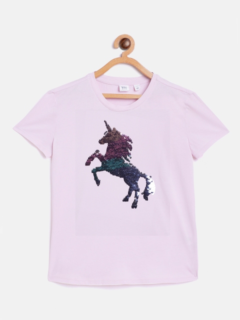 

GAP Girls Pink Flip Sequinned T-shirt