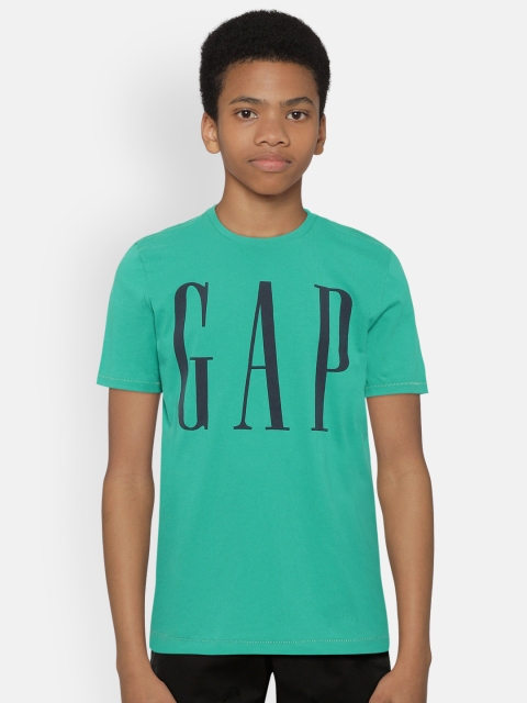 

GAP Boys Teal Green Brand Logo Print Round Neck T-shirt