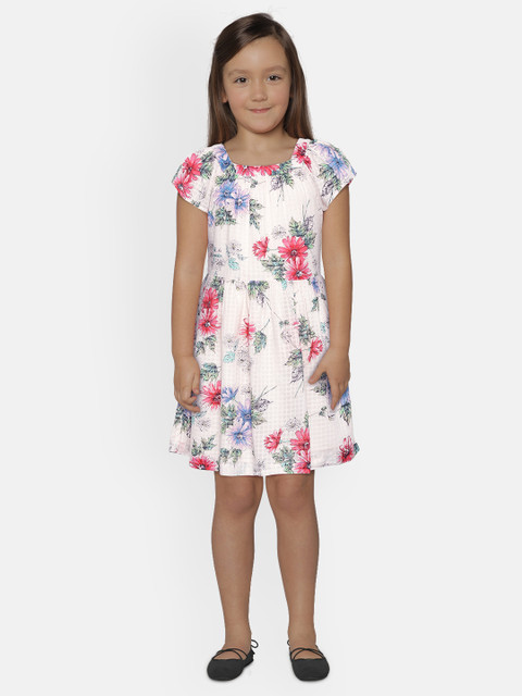 

GAP Girls Floral Square Neck Dress, White