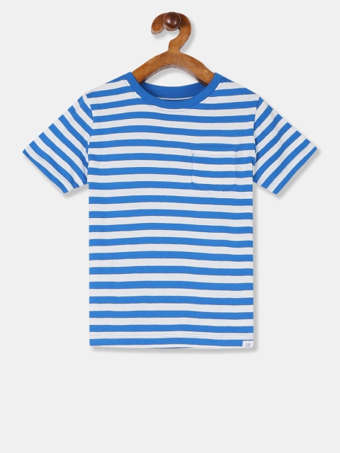 

GAP Toddler Boy Blue & White Stripe Short Sleeve T-Shirt