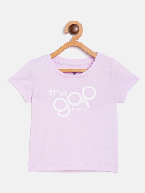 

GAP Girls Lavender Printed T-shirt