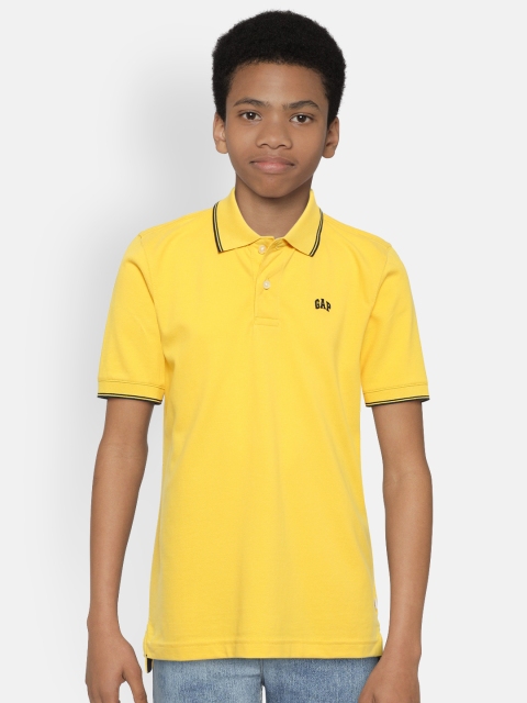 

GAP Boys Yellow Solid Polo Collar T-shirt