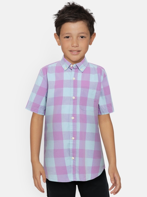 

GAP Boys Blue & Purple Regular Fit Checked Casual Shirt