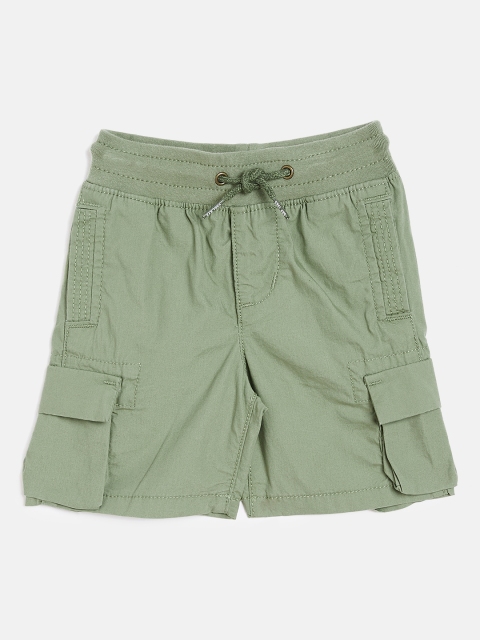 

GAP Boys Olive Green Solid Regular Fit Cargo Shorts