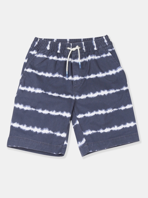 

GAP Boys Navy Blue & White Dyed Regular Fit Shorts