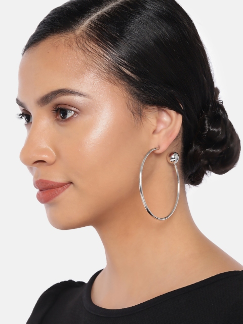 

Ayesha Women Silver-Toned Oversized Half Hoop Earrings